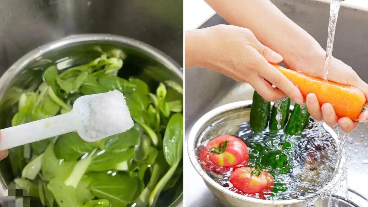 Ngâm rau trong nước muối loãng là thói quen phổ biến của nhiều gia đình